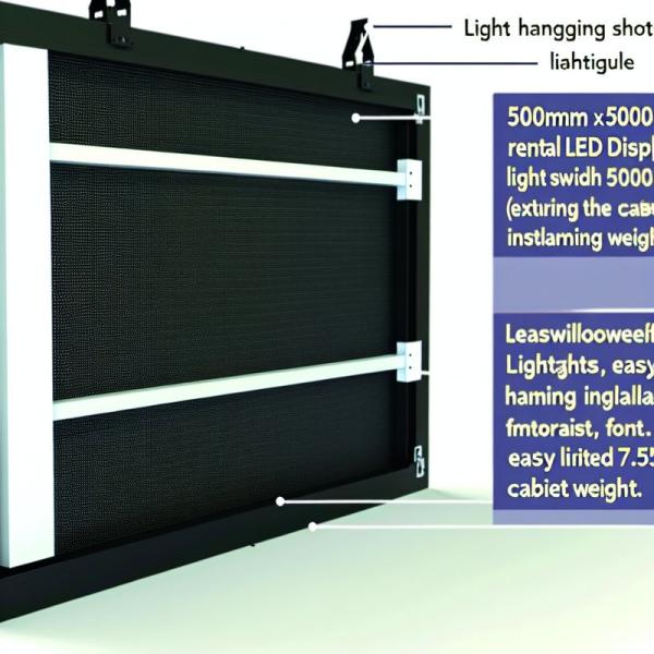 500mm*500mm Panel Size Rental LED Display Screen Lightweight and Easy Hanging Installation 7.5kg Cabinet Weight