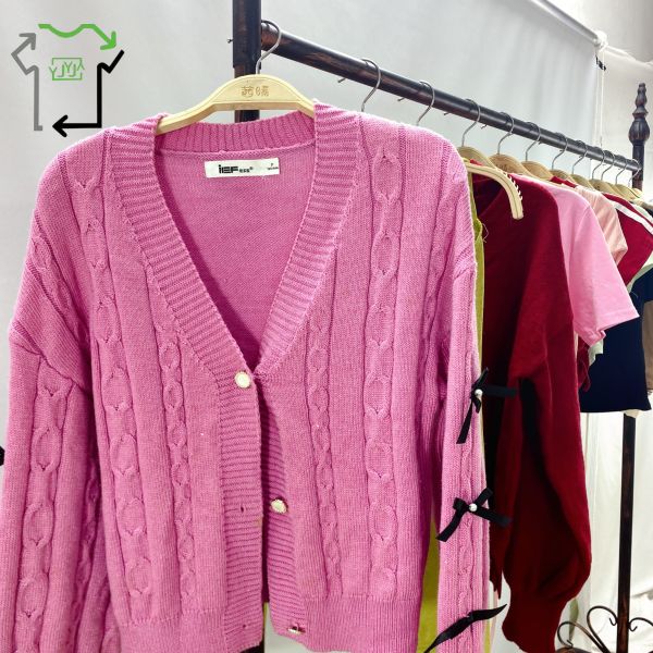 Used Knitted Top Casual Cardigan Fashion Mixed Design Used Womens Sweaters Ukay Bales
