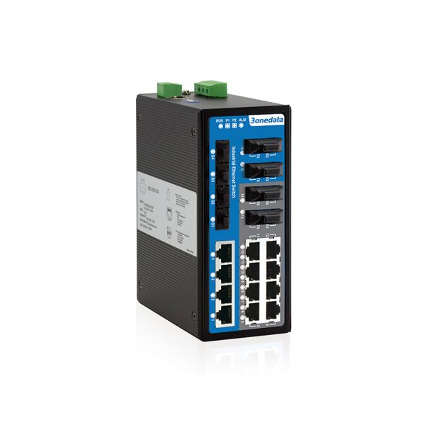 Managed 20-port 100/1000M Ethernet Switch with -40~75℃ Operating Temperature