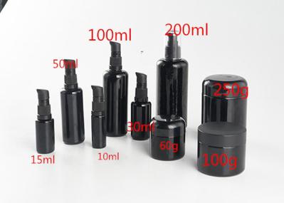 30ml 50ml 100ml Black Glass Cosmetic Containers , Airless Cosmetic Bottles