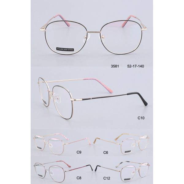 SS 17mm Metal Optical Frame Round Reading Glasses