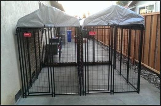 Low Carbon Steel Wire Chain Link Dog Kennel / Outdoor Dog Enclosures
