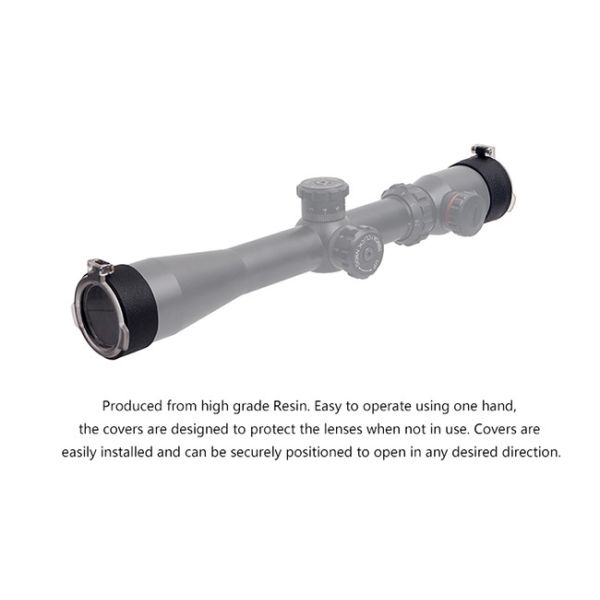 Rubber & Resin Tactical Accessories 40mm Flip - Up Riflescope Lens Covers - Clear