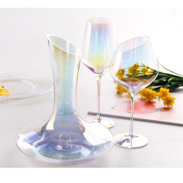 Гальванизировать бокал радуги, прозрачный бургундский набор графинчика бокала