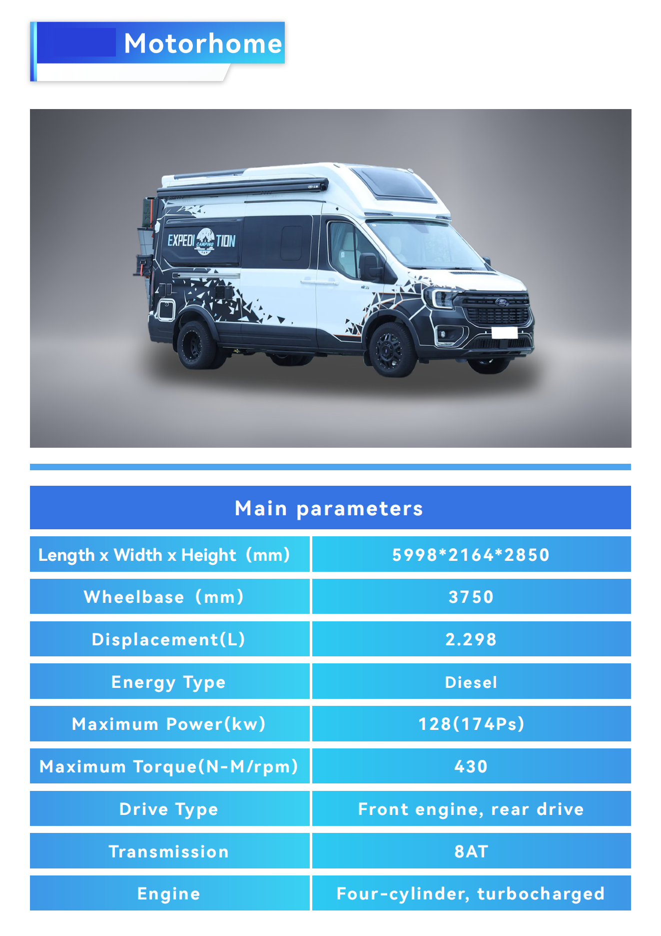 Ford Ambulancia de suministro médico directo Tipo 2 4x4 Furgoneta de rescate para el transporte de pacientes Diesel combustible vía trasera 1704mm