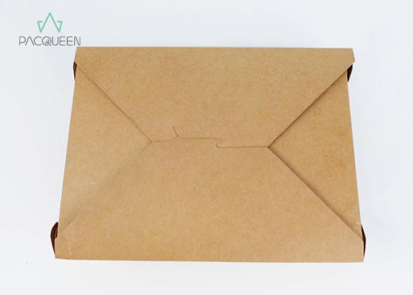 Square Disposable Paper Food Containers Leak Proof Grease Resistant Four Flaps
