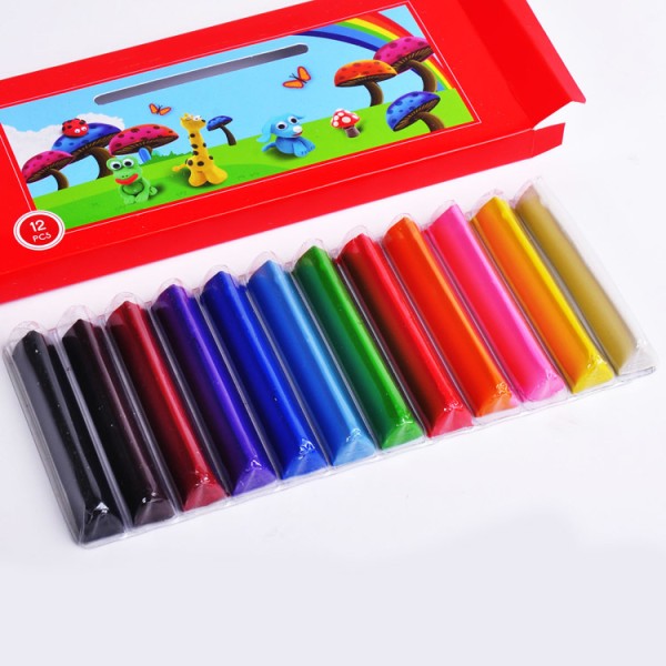 12 bar Educational Non-toxic Triangle Shape 200 g Modelling Clay