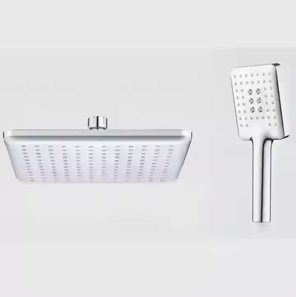 ABS Plastic Square Bathroom Wash Shower Head With And Chrome Top Onsite Installation