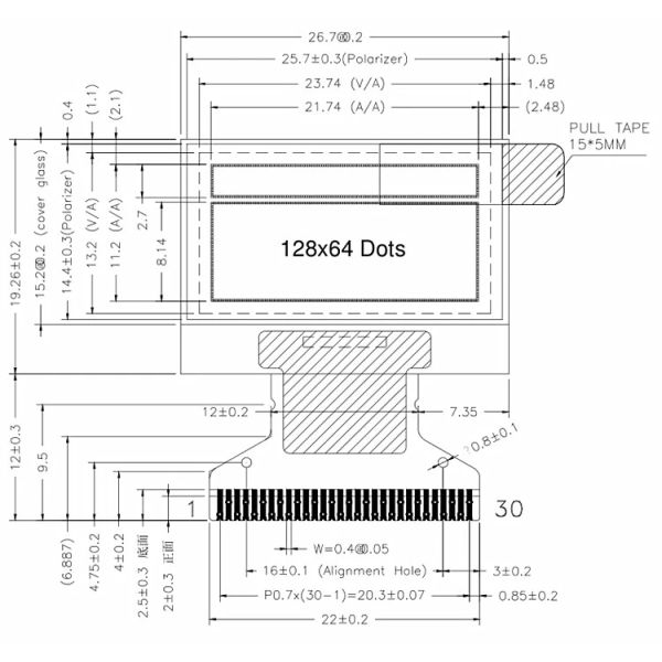 1,3 дисплей SSD1306 интерфейса 128x64 графический OLED дюйма IIC