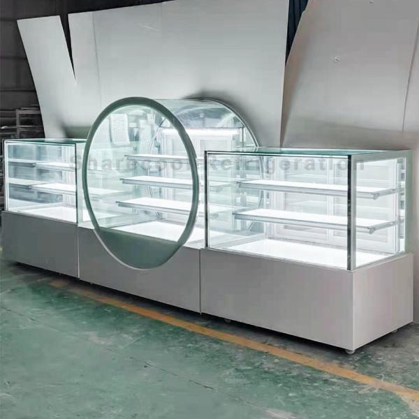1600x680x1600mm Pastry Cake Display Refrigerator With Water Evaporated Pan