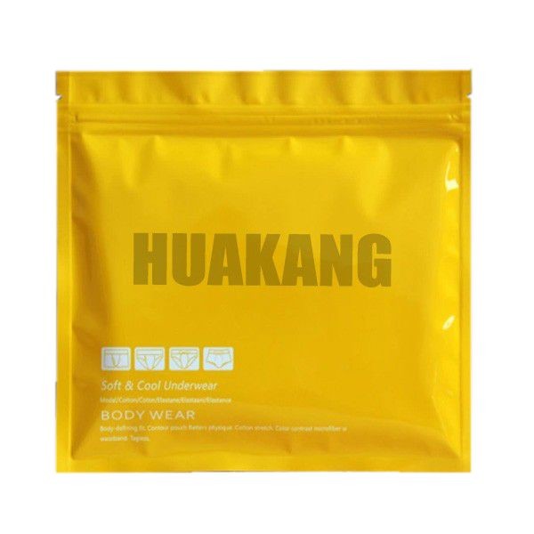 Custom plastic eco friendly clothing/underwear/socks packaging k bag with zipper