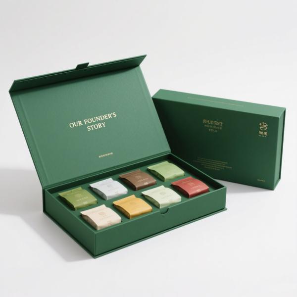 Custom Luxury Tea Packaging Box Recycled Cardboard Gift Pouch