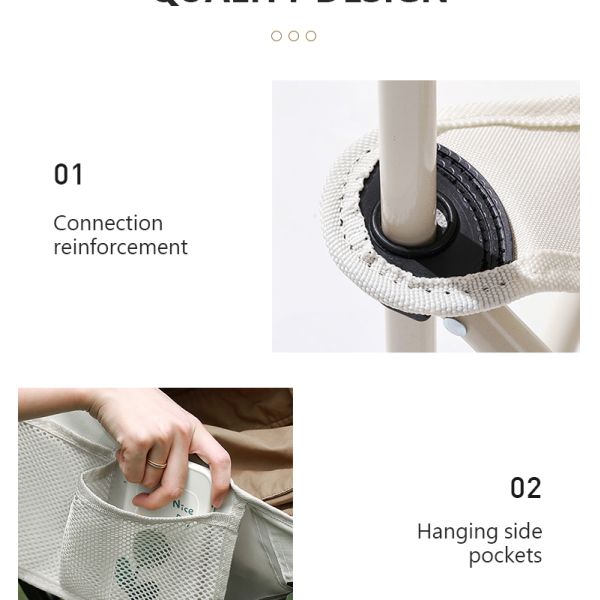 100 kg Capacidad silla de acampar plegable de metal 60x50x66cm