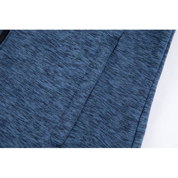 Heather Blue Mens Zip Up Hoodies Soft Shell  Jacket  Contrast Panels