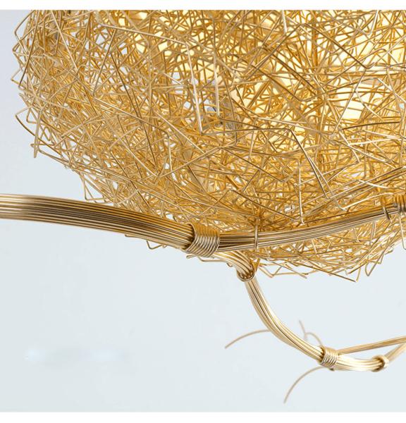 Gold Aluminium Steel Bird Nest Pendant Light Lamp loft Industial White Glass Egg Suspension Light(WH-VP-152)
