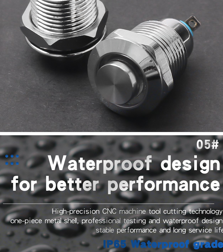 Momentary Metal Push Button Switch 10MM 1NO High Head No LED Self-Reset Jog Switch Welding Foot