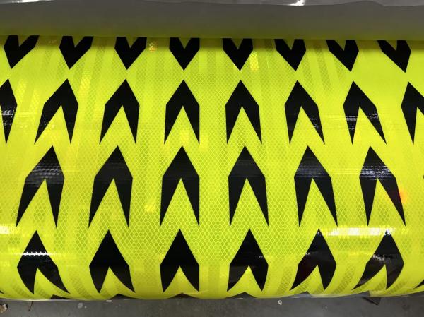 Fluorescent Yellow UV Printable Arrow Sign Prismatic Reflective Sheeting Roll