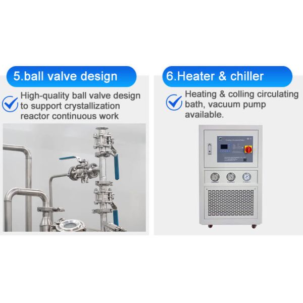 Jacketed Crystallization Reactor Glass & Stainless Steel Reactor PLC Or PID Control