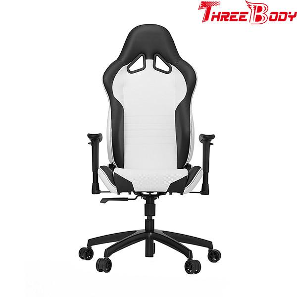 Commercial Executive Racing Office Chair Black And Gray And Orange Sturdy Metal Frame