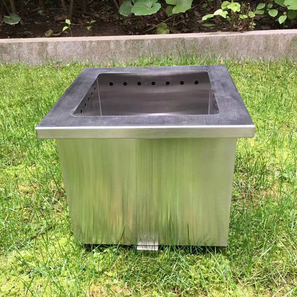 SS 304 Food Grade BBQ Fire Pit Portable 17 Inch Large Stainless Steel Outdoor Smokeless Stove