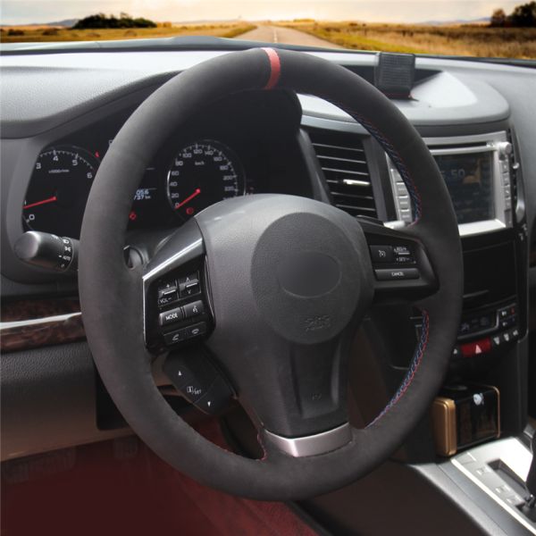 Factory Customized Car Auto Interior Accessories Mobile Suede Steering Wheel Cover for Subaru Forester Legacy Outback XV Impreza