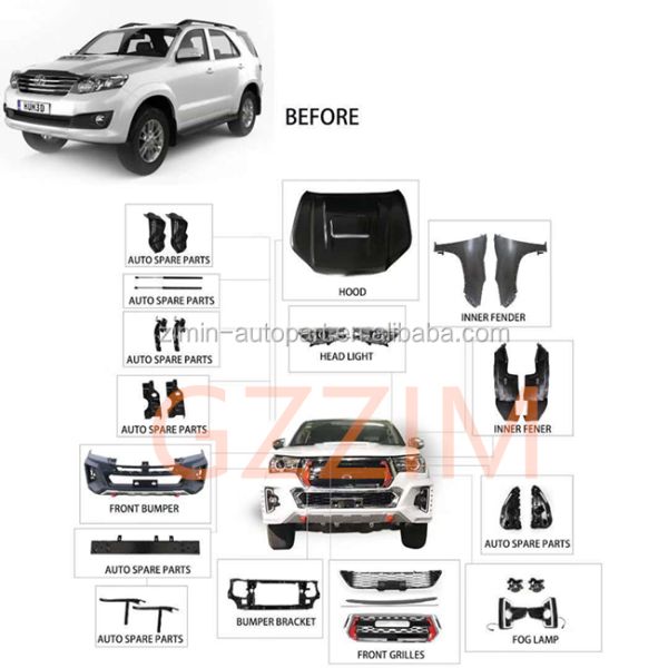 Toyota Car Front Facelift Kit Автомобильный набор для обновления от Hilux Vigo до Hilux Rocco 2016 2017 2018