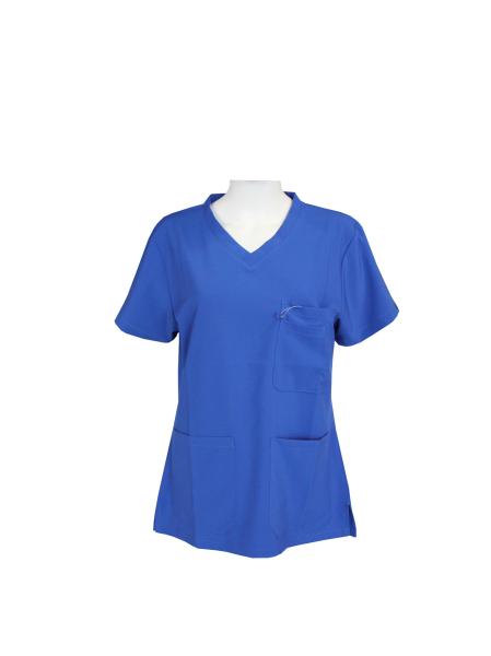 170 GSM 95% Polyester 5% Spandex Blue Medical Uniform Scrubs 4 Way Stretch
