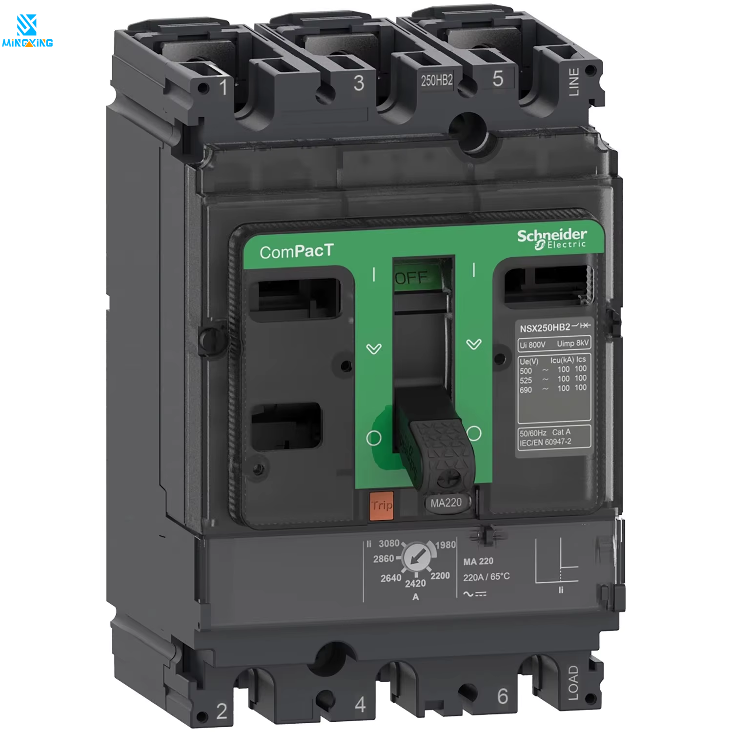 Molded Case Circuit Breaker Schneider Electric NSX160N MCCB 3-Pole Thermal Trip Overload Protection