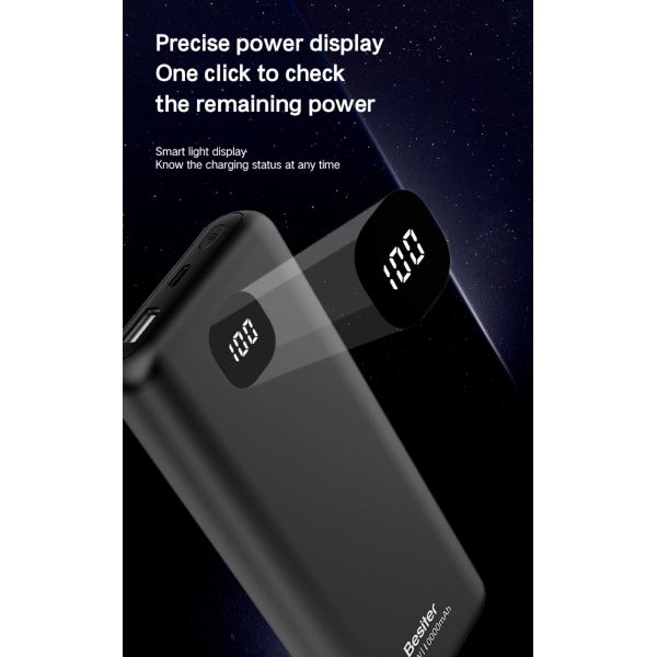 Durable  Fast Charging with Built-in Cables  Power bank High Capacity  with LED Display