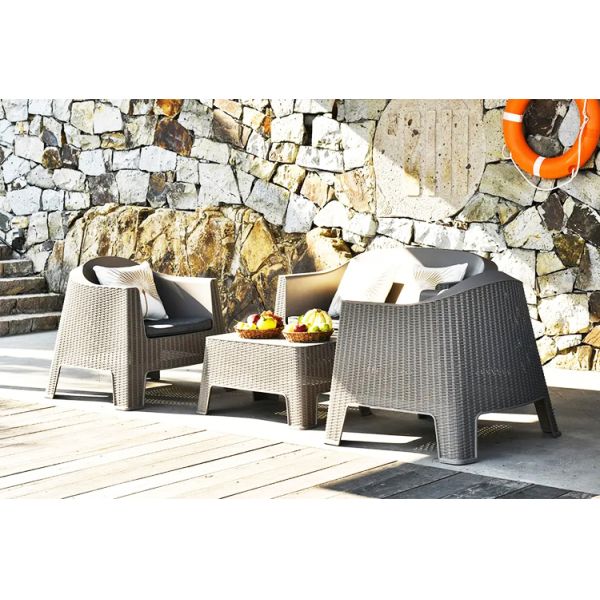 Outdoor Garden Chair Plastic Stackable Coffee Dining Arm Chair Villa Patio Armchair