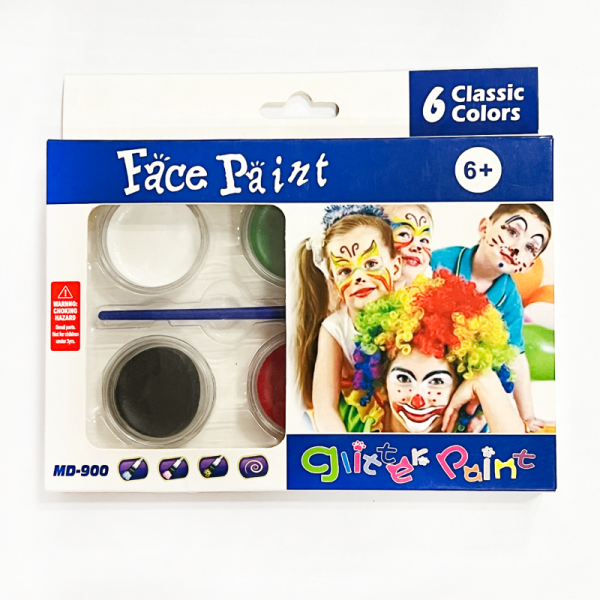 New Design  Non-toxic 6 Pack Washable Kids DIY Face Drawing Kit Make Up Paint And Brush Set