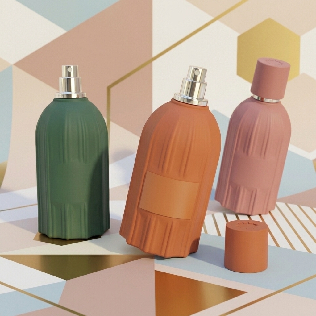 100ml Glass Perfume Bottles Cylinder Crimp Neck Magnetic Cap Empty Spray