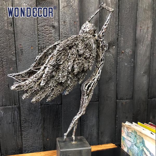 Artes Abstractas de Metal Interior Decoração Anjo Escultura de Aço Inoxidável