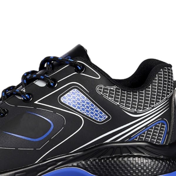 Кожаная сетка Металлическая стальная ножка унисекс Комфорт Противоскользящий масляному покрытию Синяя наружная подошва Безопасность обуви