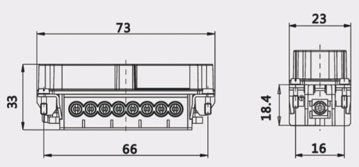 16 Pin connector screw terminal connector, HA-016-M Industrial heavy duty connector IP65 protection degree