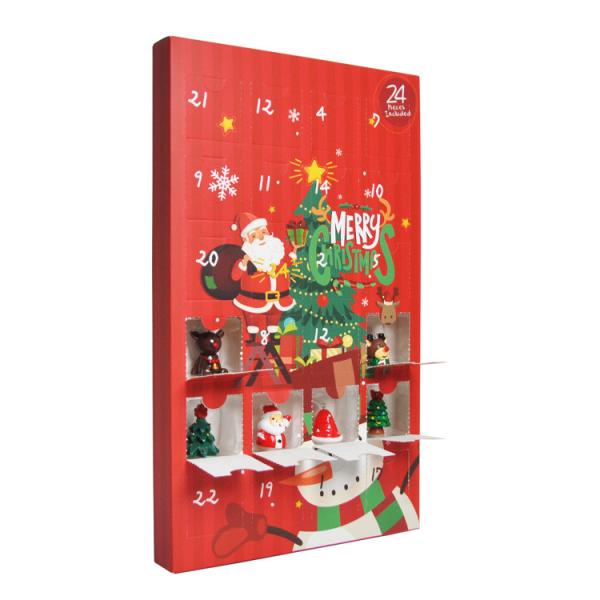 Rectangular Cardboard Packaging Box Christmas Advent Calendar Glossy Lamination