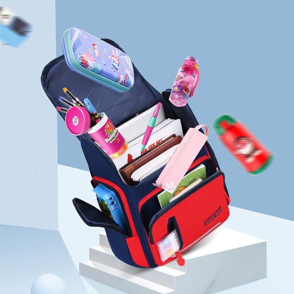 Primary Leather School Backpacks Boys Girls Kids Orthopedic Mochila 42*32*20cm