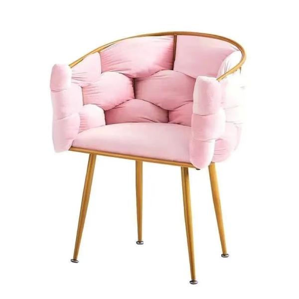 Modern Velvet Dining Chair with Metal Legs - Custom Colors