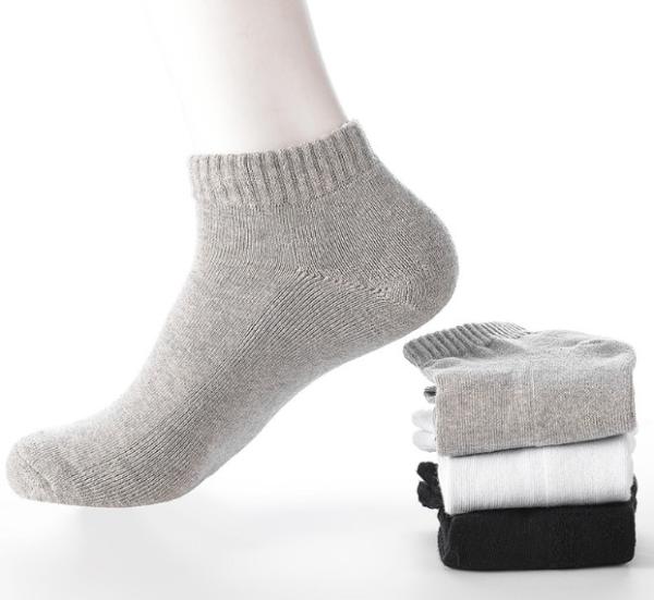OEM Spring Mens Sports Ankle Socks Plain Color Knitted Running Ankle Socks Knit Cotton Socks