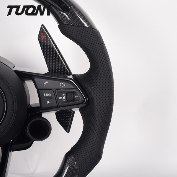 Real Carbon Fiber Leather Audi S7 Steering Wheel With Paddle Shifters Customized