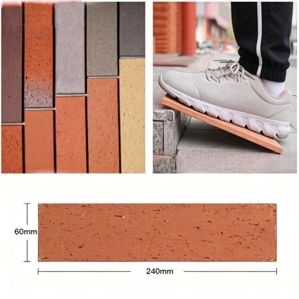 Brick Clay Building Brick Wall Face Thin Brick Kiln Fired Split Face Brick for Exterior Wall Villas Apartments