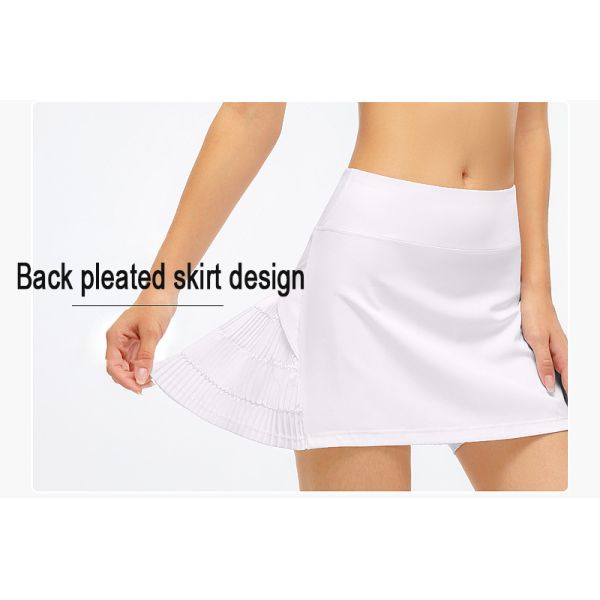 OEM White Nylon Spandex Golf Short Skirts Tennis Activewear With Pocket
