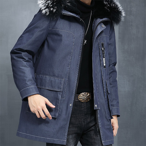 Куртка 300gsm 3XL 5XL Parka людей одежд джинсовой ткани готовая