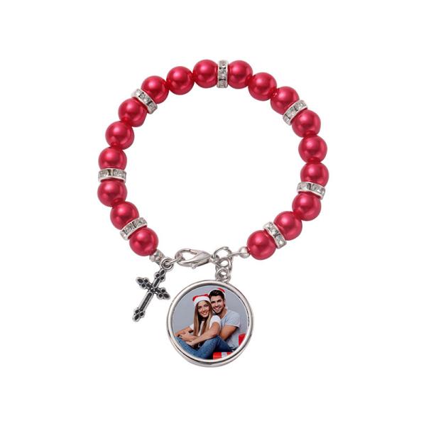 Colored Sublimation Blank Catholic Rosary Beads Bracelet Blank For DIY Jewelry Making