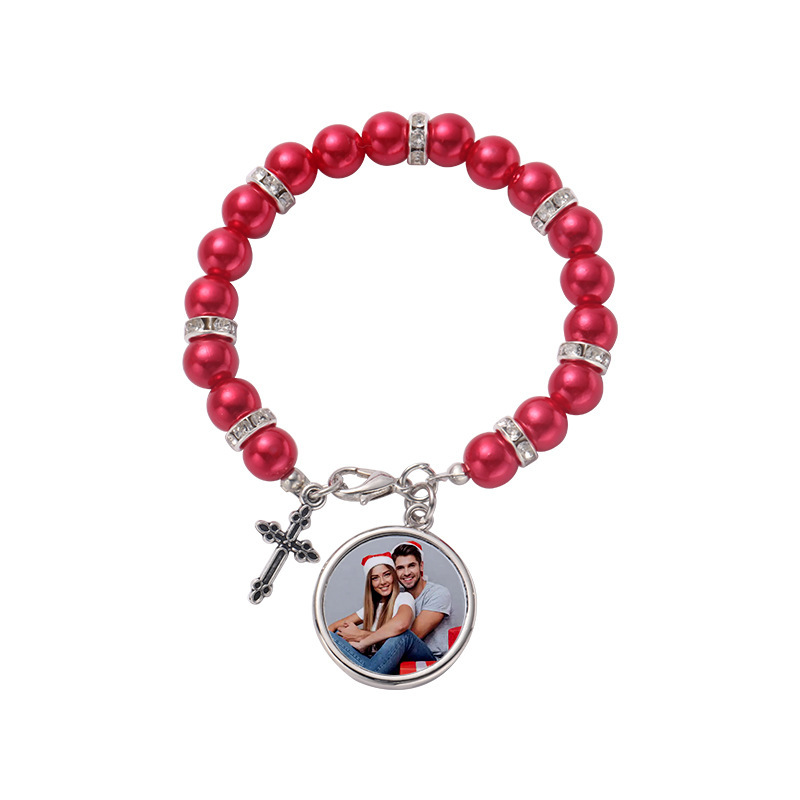 Colored Sublimation Blank Catholic Rosary Beads Bracelet Blank For DIY Jewelry Making