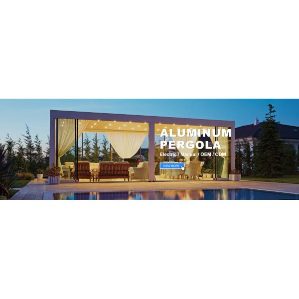 Waterproof Motorized Aluminum Retractable Pergola with 6063 T5 Aluminum Alloy Louvered Roof