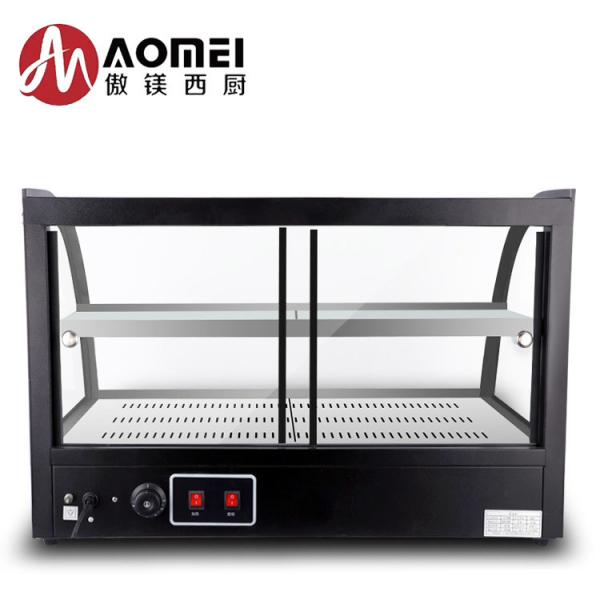 1200x530x580mm Display de vidro curvo preto de alimentos aquecedor para alimentos quentes Vitrine de aquecimento