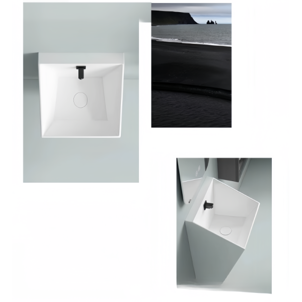 Half Pedestal Ceramic Wall Hung Bathroom Wash Basin for Environmental Glaze and Home