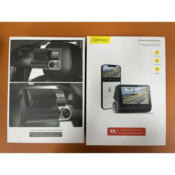 3 камера приборной панели автомобиля DVR кулачка WIFI GPS черточки экрана UHD 4K GPS IPS дюйма