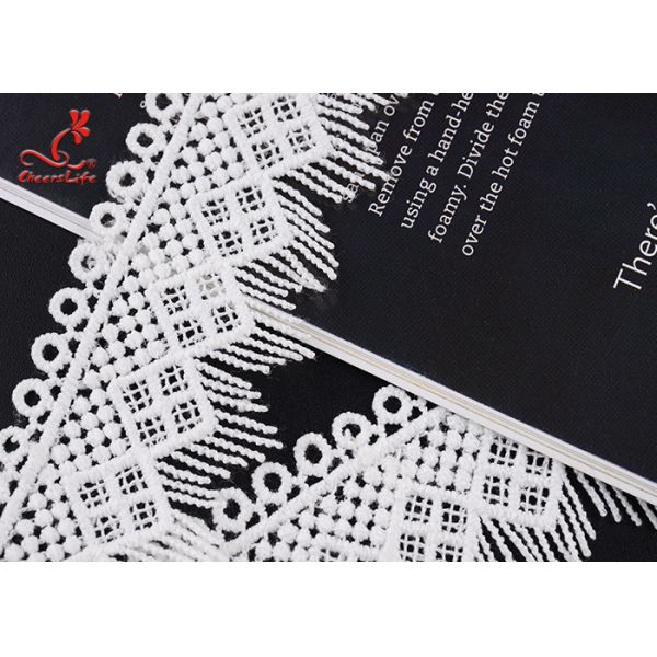 цветка Тюль вышивки шнурка пряжи молока 3Cm граница ленты утески отделки шнурка расстворимого в воде французского африканская